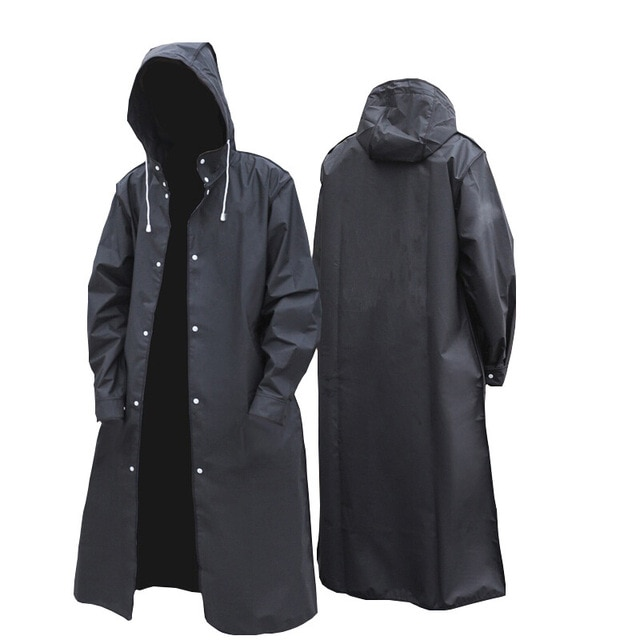 Comfortable long men's rain coat