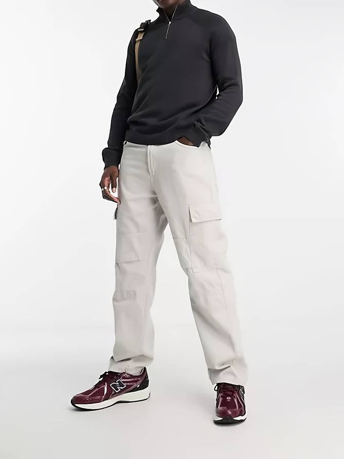 Jumper with zip at neck for men