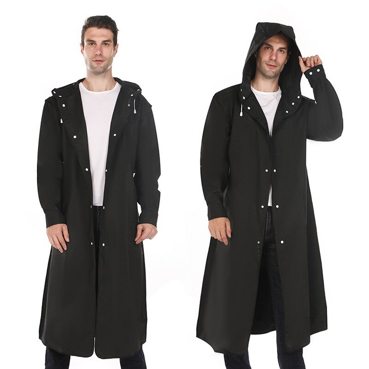 Comfortable long men's rain coat