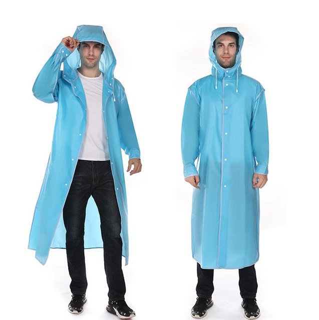 Comfortable long men's rain coat