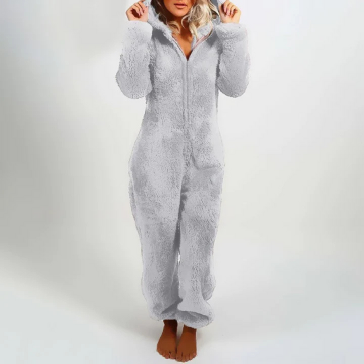 Women's soft hooded winter jumpsuit