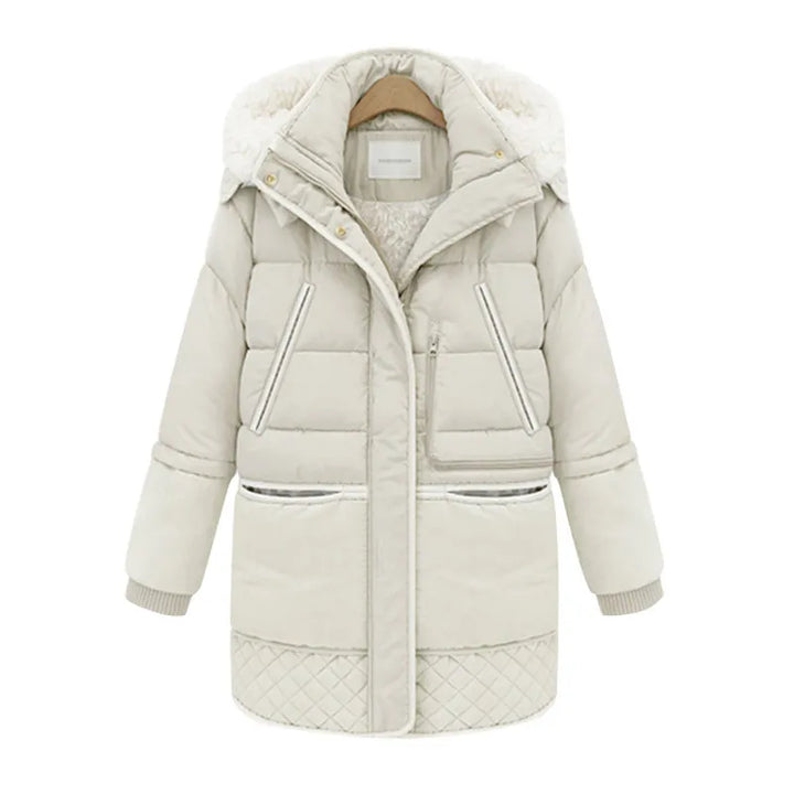 Women's long winter coat with fleece