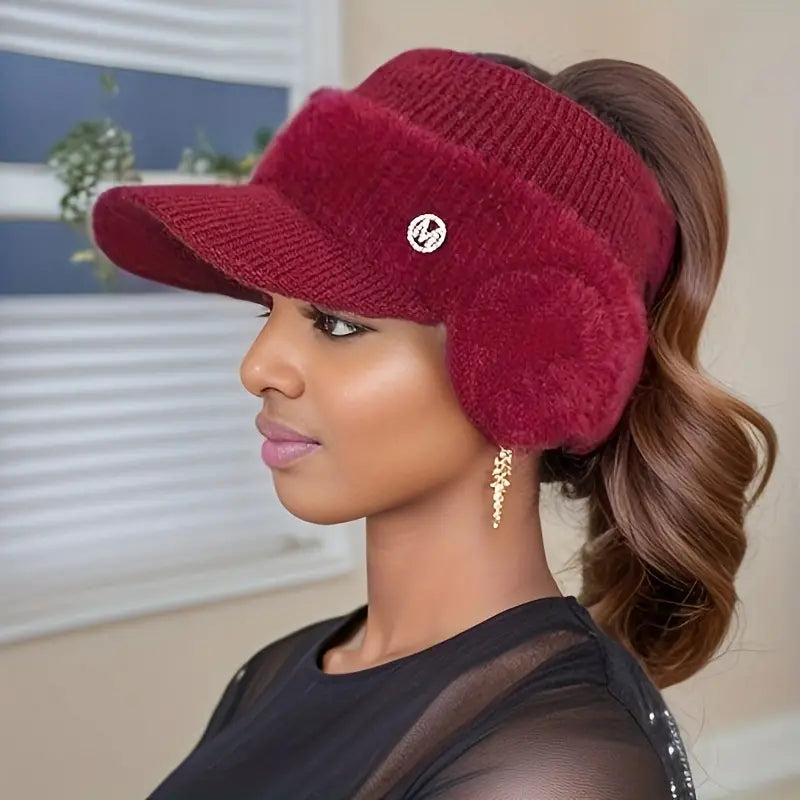 Winter ladies beanie with ear muffs