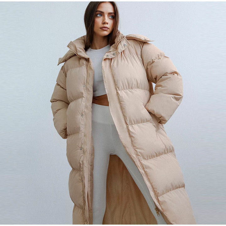 Long Quilted Winter Coat for Women