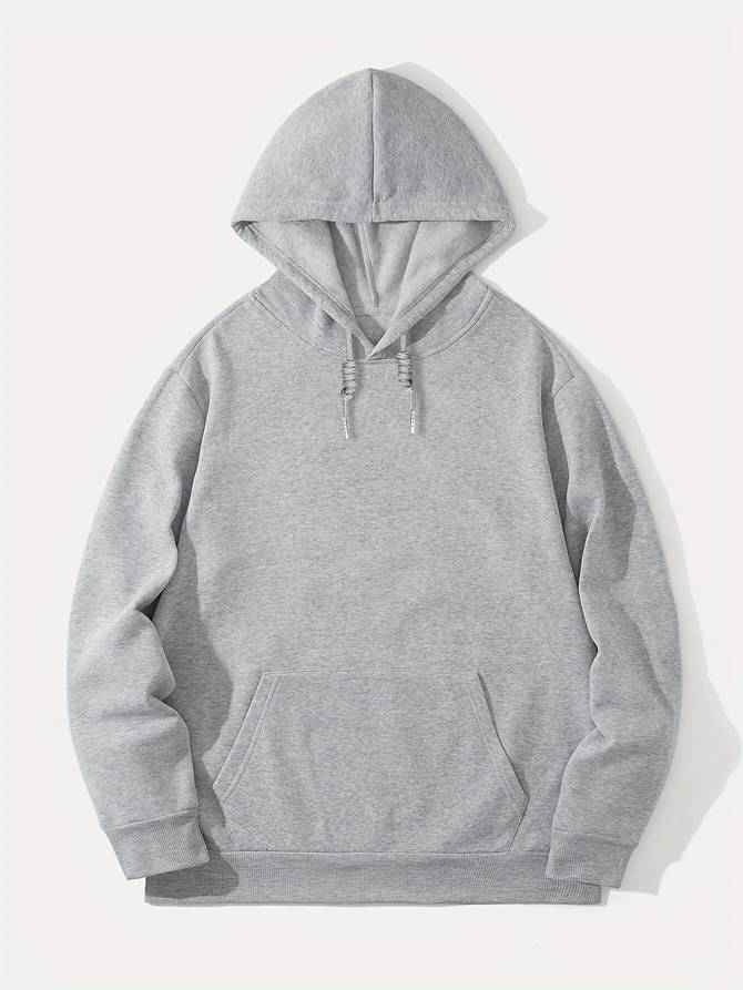 Solid winter hoodie for men