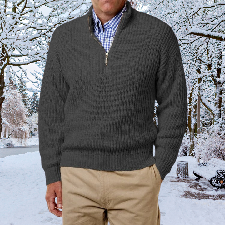 Men's Sweater with Half-Zip