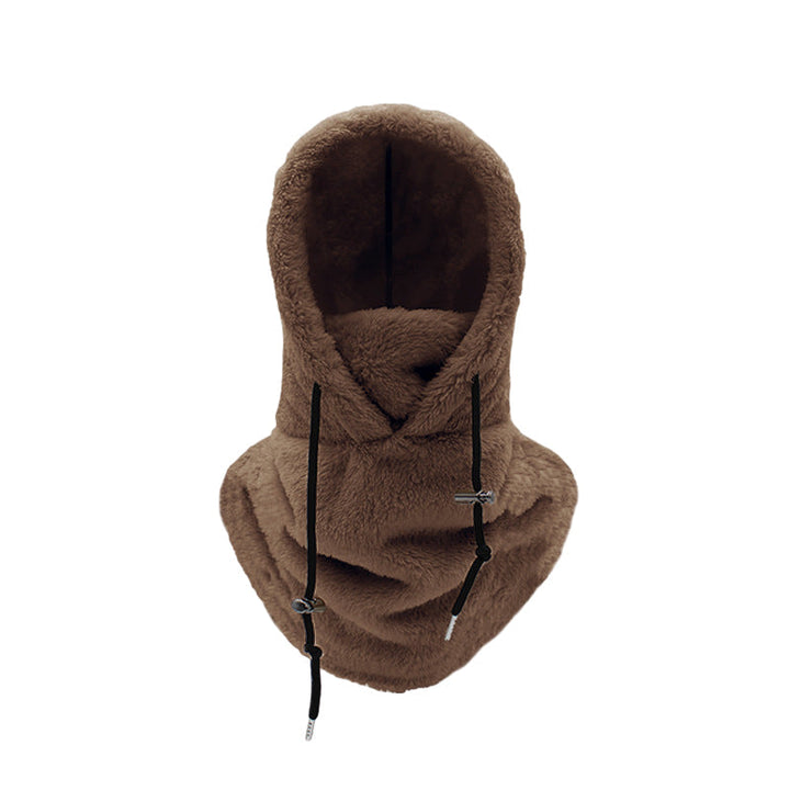 Warm Ladies winter hood with sheepskin scarf