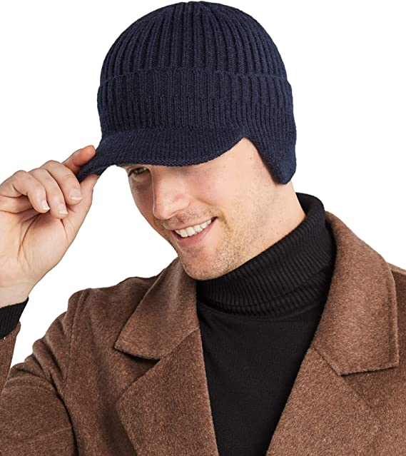 Warm winter hat with ear muffs men