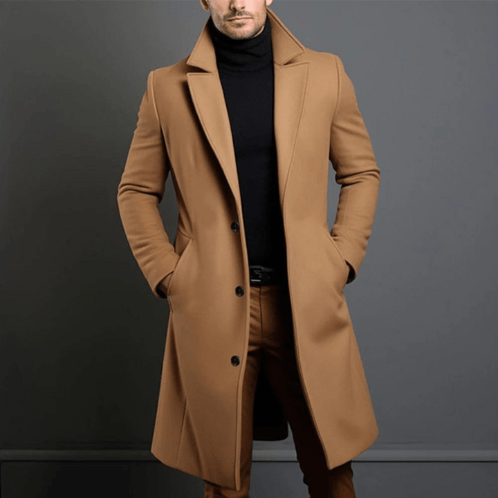 Men's classic winter trench coat