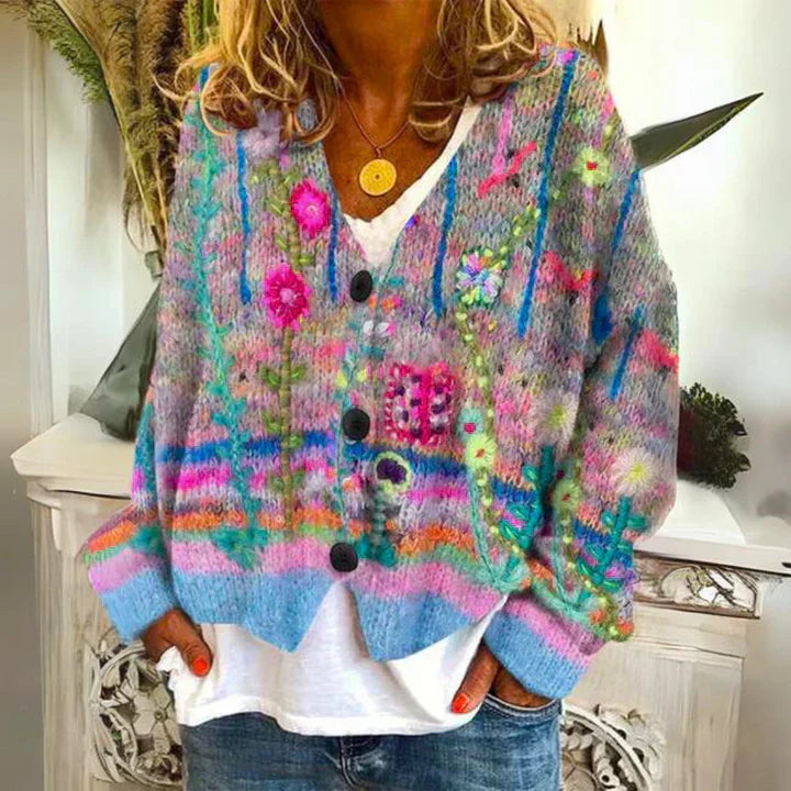 Women's Floral Button Down Cardigan