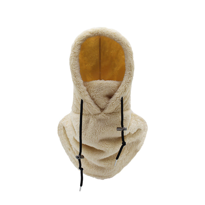 Warm Ladies winter hood with sheepskin scarf