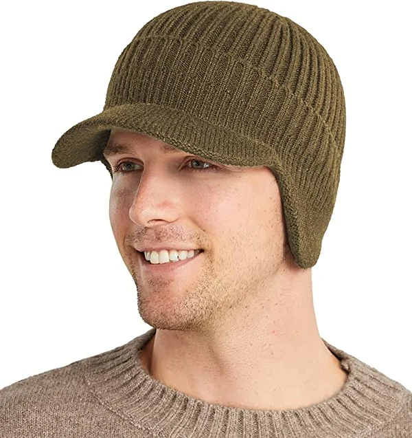 Warm winter hat with ear muffs men