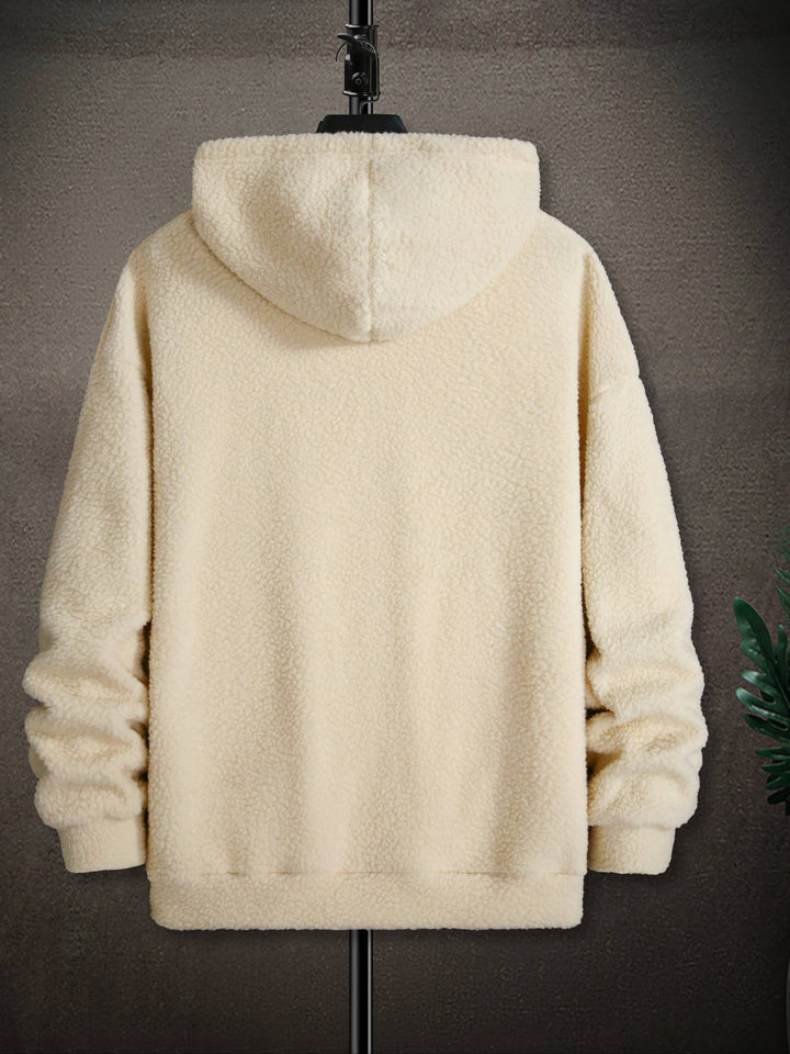 Fleece hooded jumper for men