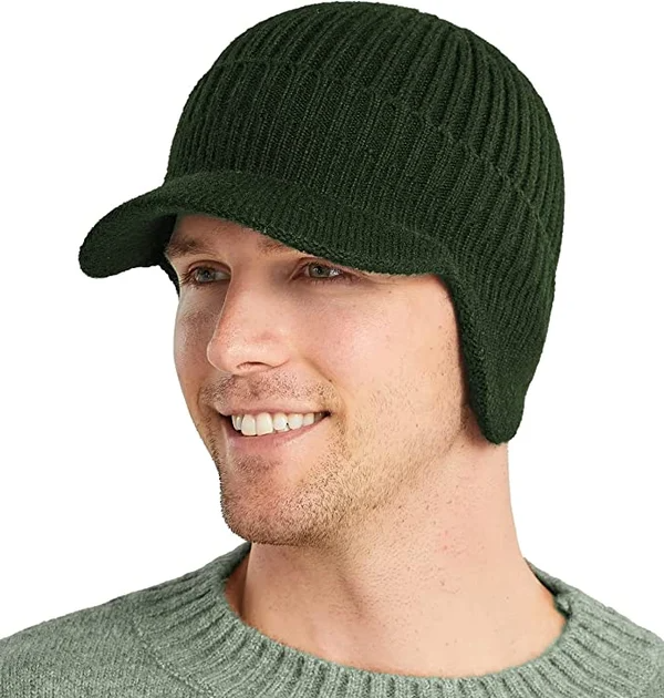 Warm winter hat with ear muffs men