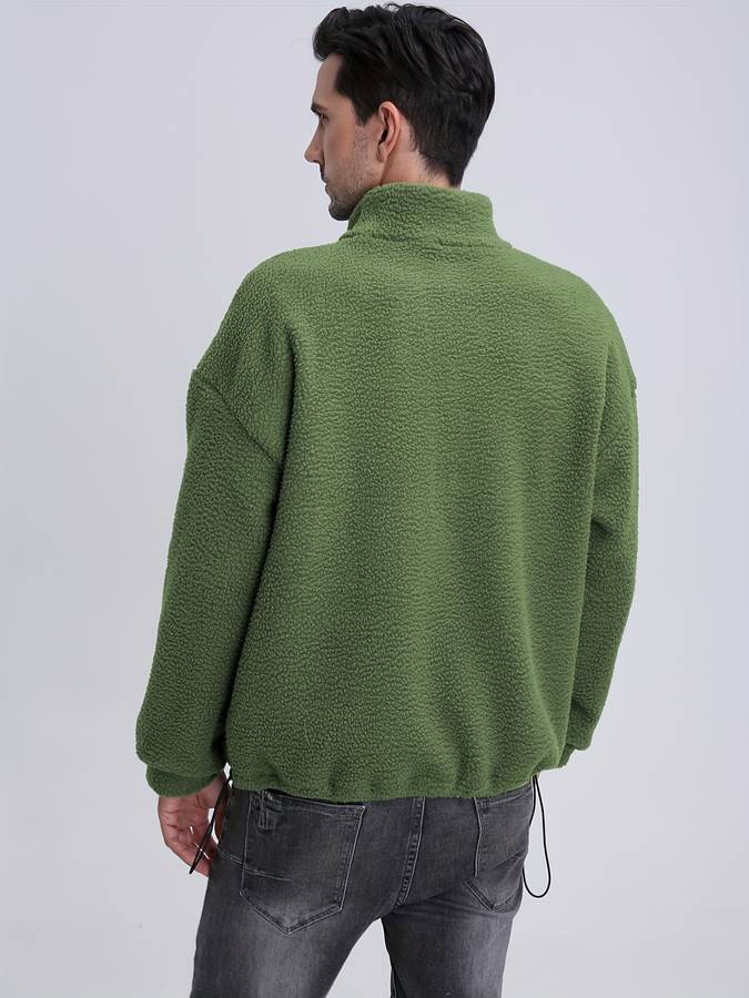 Men's Fleece jumper with V-Neck