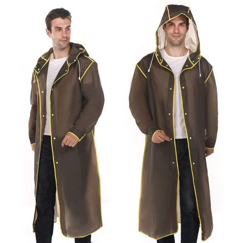 Comfortable long men's rain coat