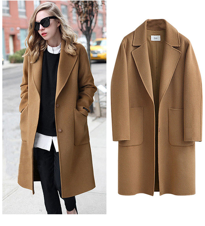 Long wool women's coat