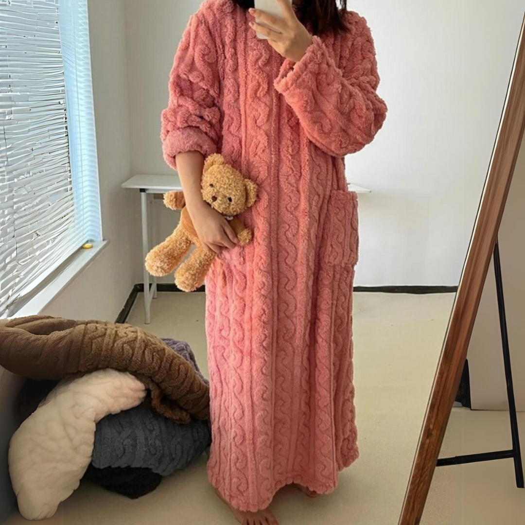 Warm knitted winter dress for women