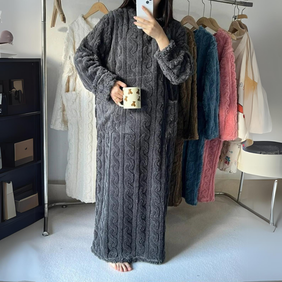 Warm knitted winter dress for women