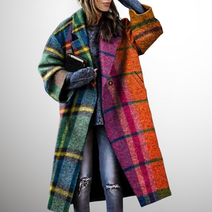 Ladies' checked winter coat