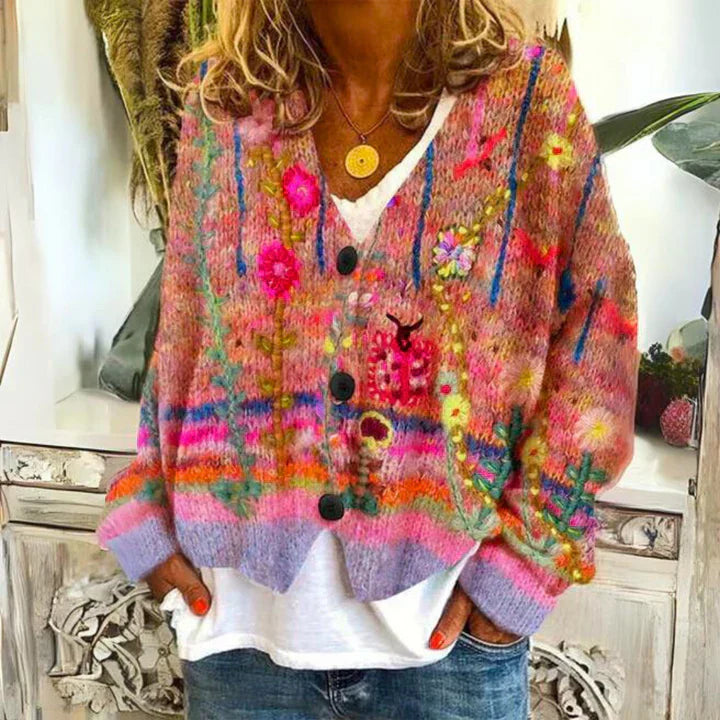 Women's Floral Button Down Cardigan