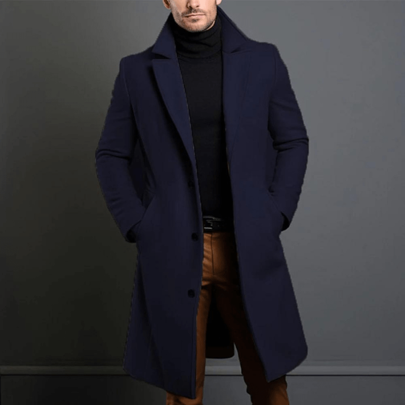 Men's classic winter trench coat