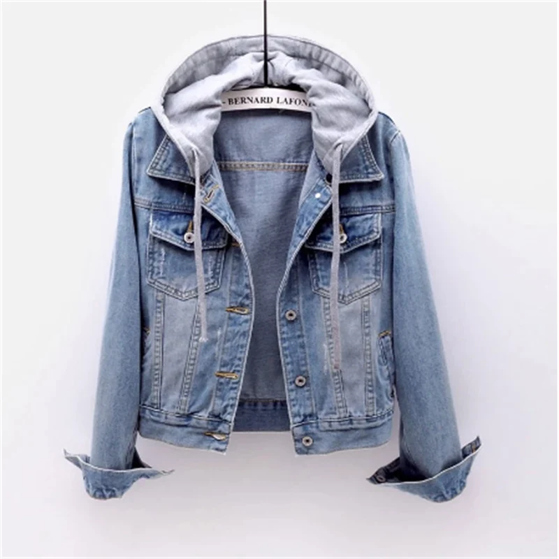 Denim Jack with detachable hood for Women