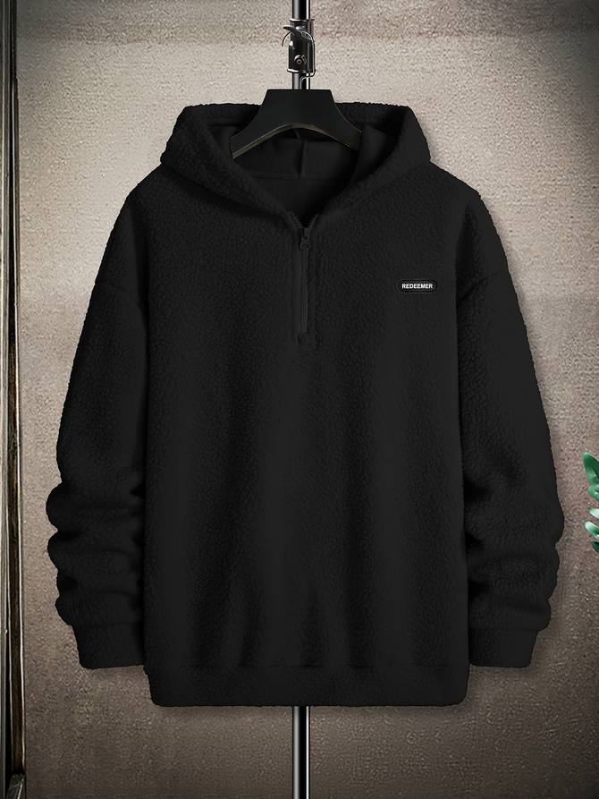 Fleece hooded jumper for men