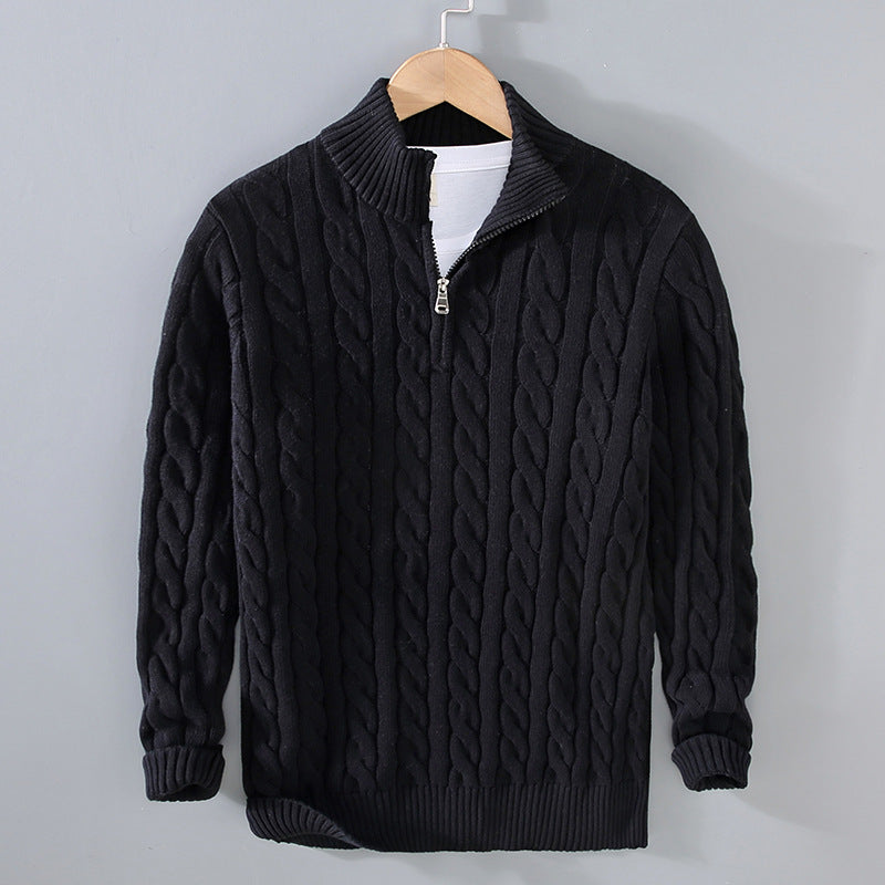 Knitted zip jumper for men