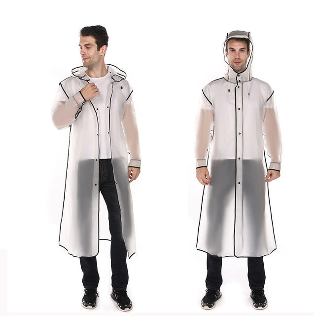 Comfortable long men's rain coat