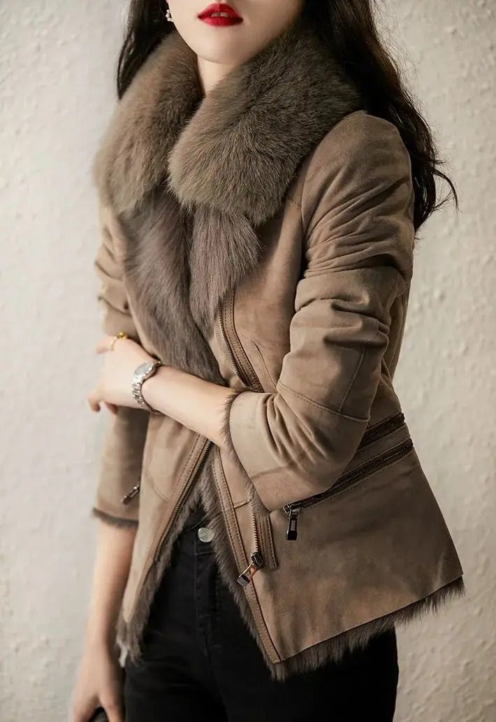 Women's elegant suede jacket