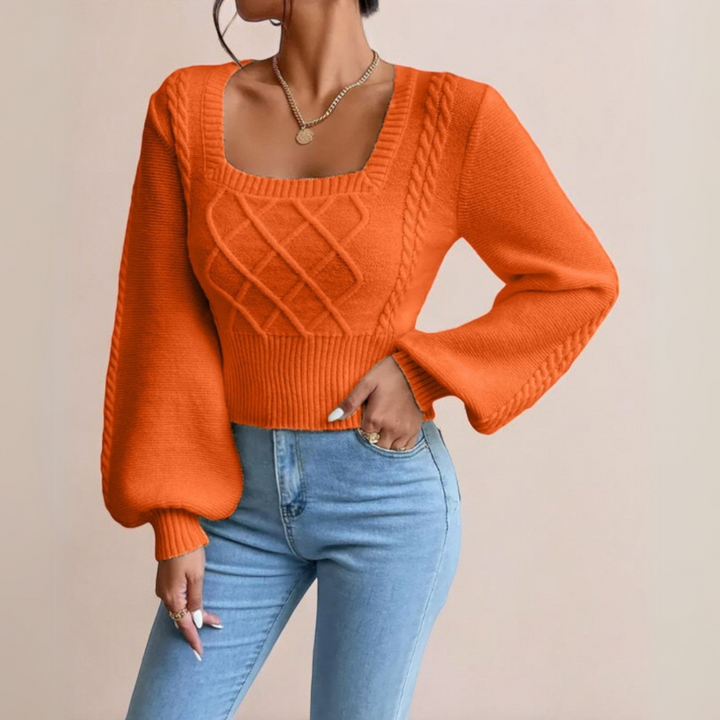 Elegant jumper with puff sleeves