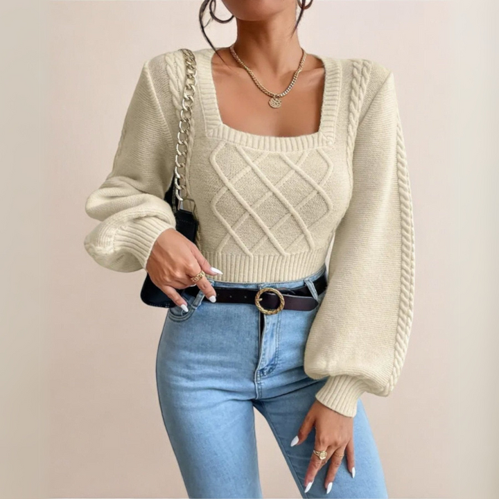 Elegant jumper with puff sleeves