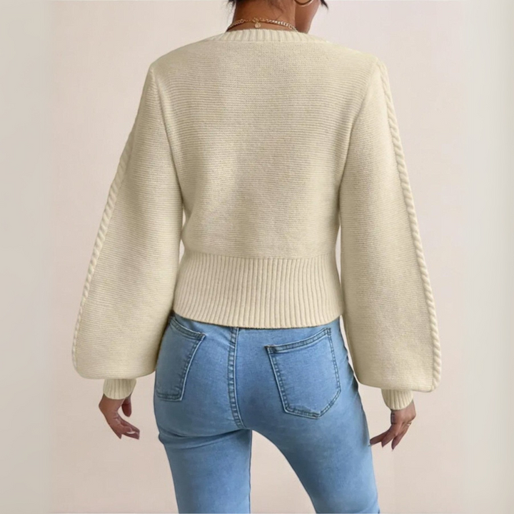 Elegant jumper with puff sleeves