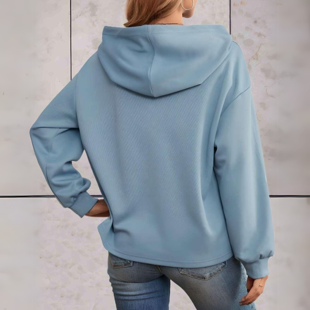 Casual jumper with hood for women