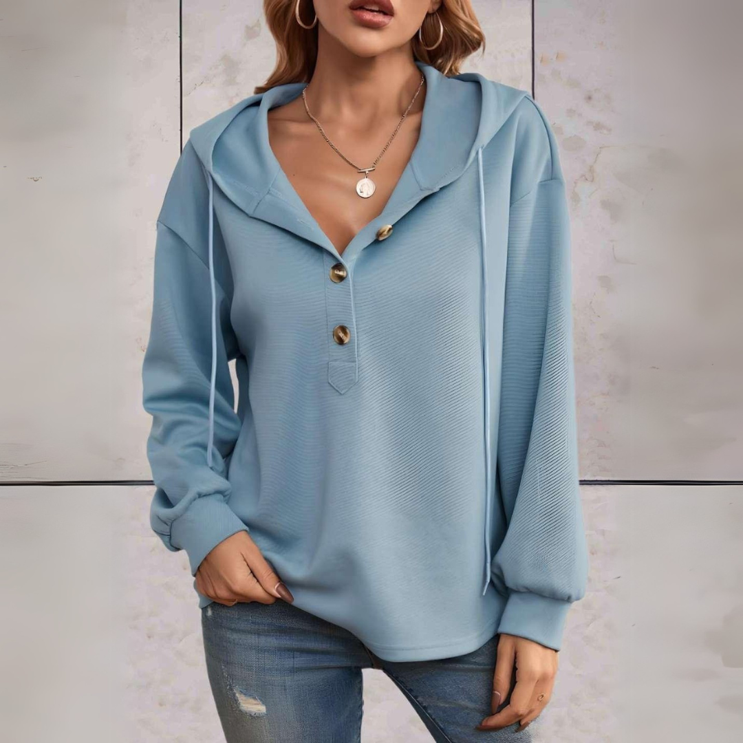 Casual jumper with hood for women