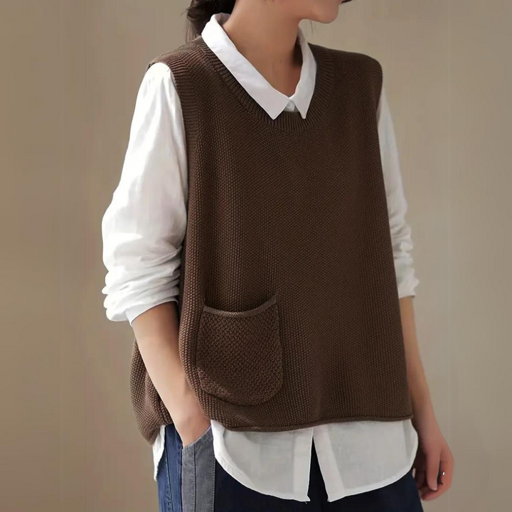 Knitted waistcoat for women