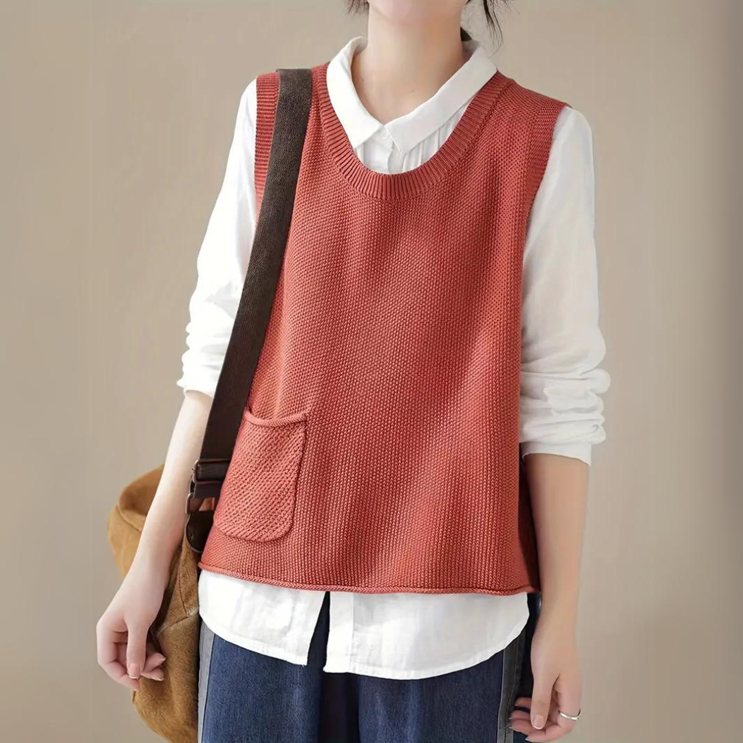 Knitted waistcoat for women