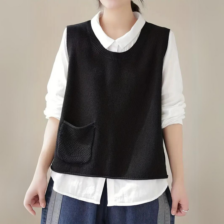 Knitted waistcoat for women