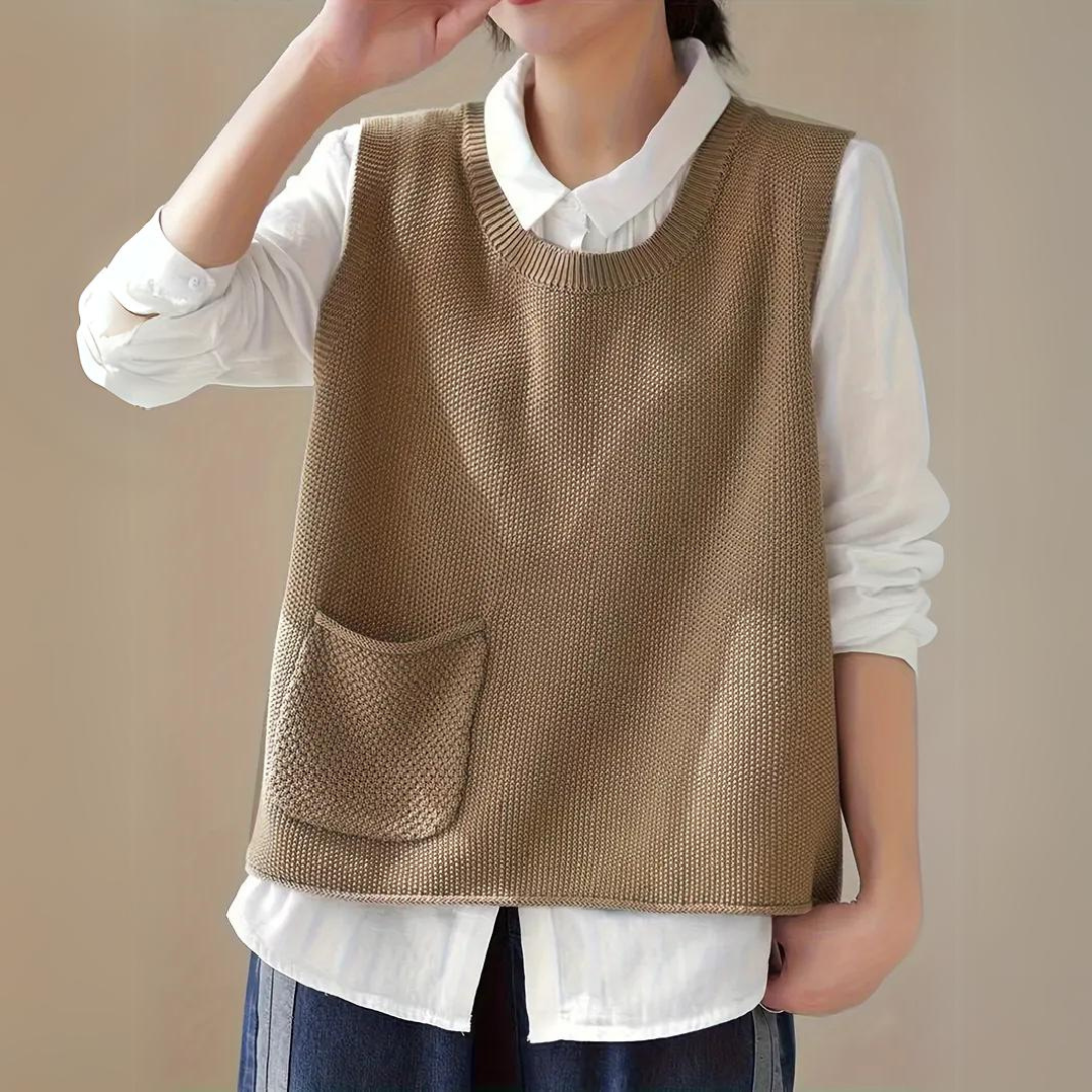 Knitted waistcoat for women