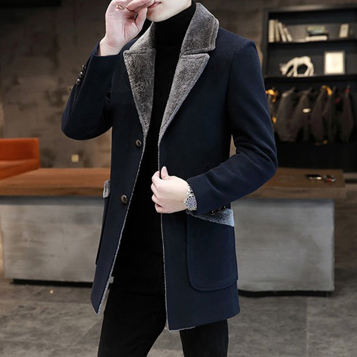 Modern coat with soft collar for men