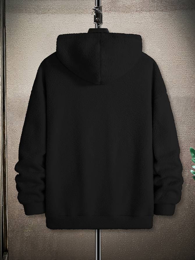 Fleece hooded jumper for men