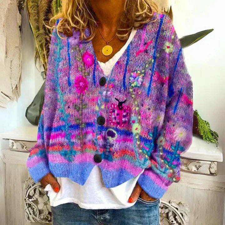 Women's Floral Button Down Cardigan