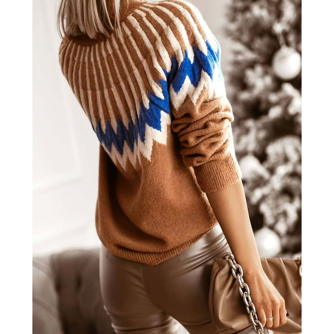 Women's warm knitted turtleneck jumper