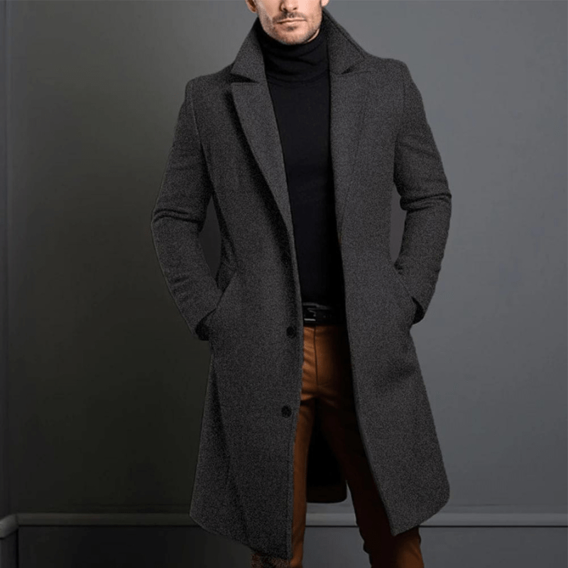 Men's classic winter trench coat