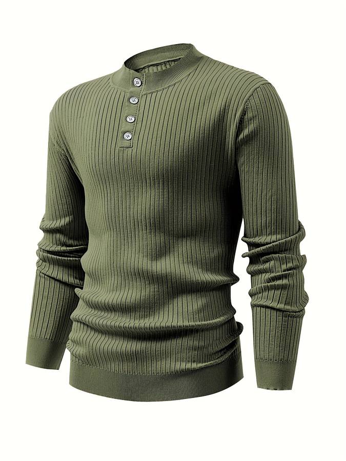 Button-up knitted jumper for men