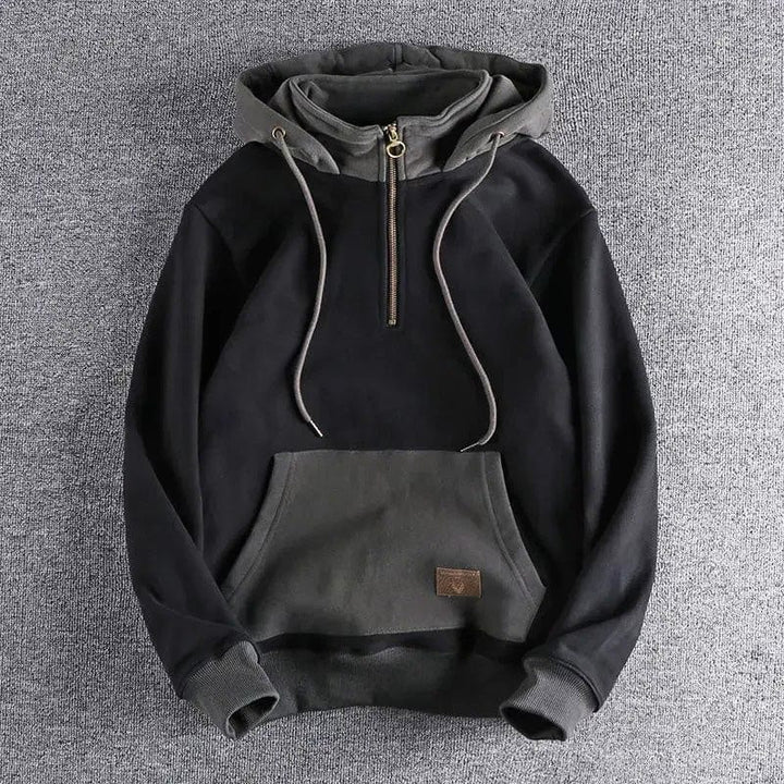 Two-tone hooded sweater for men