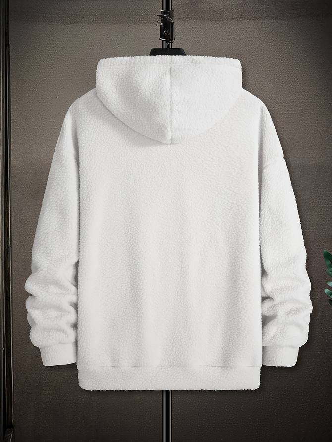 Fleece hooded jumper for men