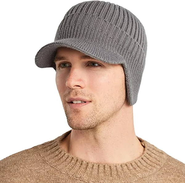 Warm winter hat with ear muffs men