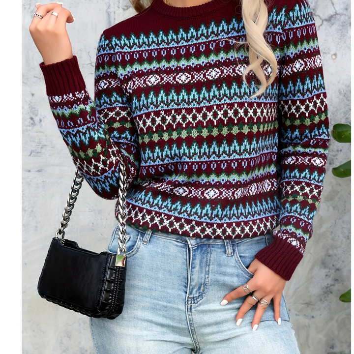 Women's round neck knitted jumper